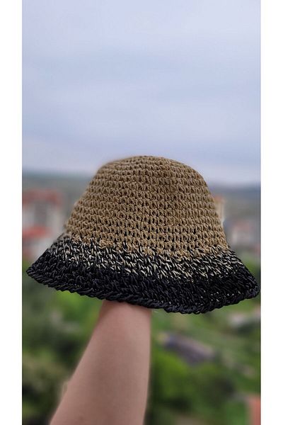 FRESCO SCARFS Ψάθινο γυναικείο καπέλο πλεξίματος Bucket