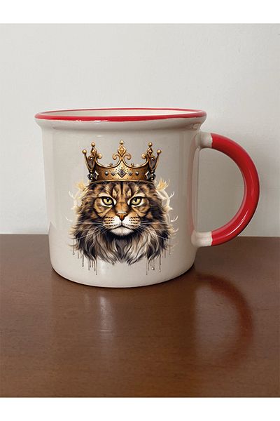 lili hediyelik Red Queen Cat Lovers Cup - Ceramic Tea and Coffee Cup as a Gift for Lovers