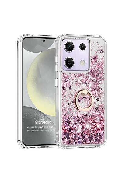 Microsonic Xiaomi Redmi Note 13 Pro 5G Kılıf Glitter Liquid Holder Pembe