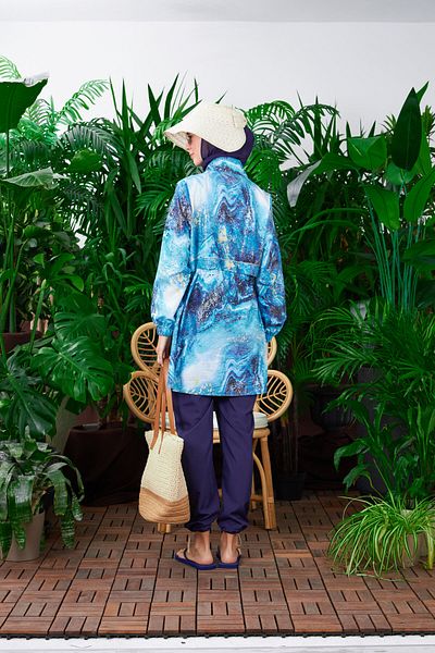 Moodbasic MOODBASIC - Stright Curing Parachute Fabric Stylish Hijab Swimsuit (Not Included the Hat Product)