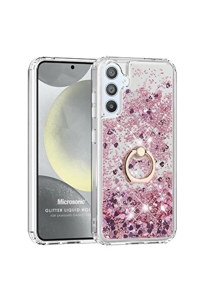 Microsonic Samsung Galaxy S23 FE Kılıf Glitter Liquid Holder Pembe