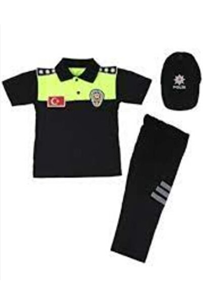 ugurbocegicocukdunyası Çocuk Polo Yaka Kısa Kol Polis Takımı Trafik Sarı