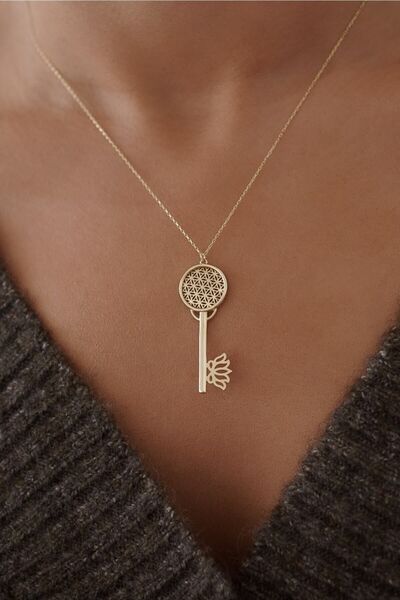 ALTINTAŞ KUYUMCULUK Yaşam Çiçeği Anahtar Altın Kolye