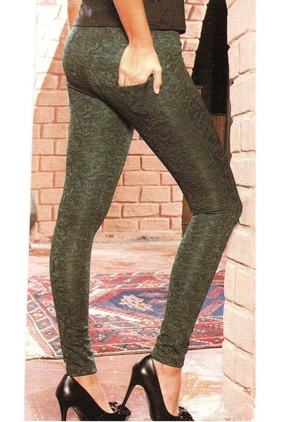 MadWomen Lingerie Mad Women 682 - Jambiere lungi pentru femei verzi, 60% bumbac, buzunar la spate și foarte rezistent