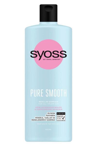 Syoss Pure Smooth Micellar Ağırlaştırmayan Derinlemesine Bakım Şampuan 500ml X 2 Adet