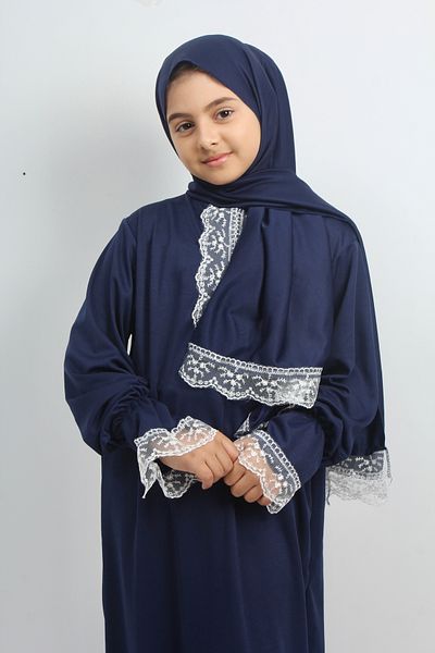 Kutay Collection Lace Prayer Dress for Young Girl