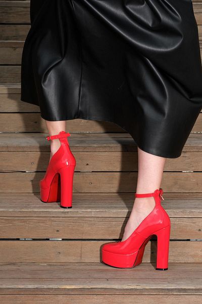 Sibel Durmaz Mendy Red Patent Leather High Platform Sandals
