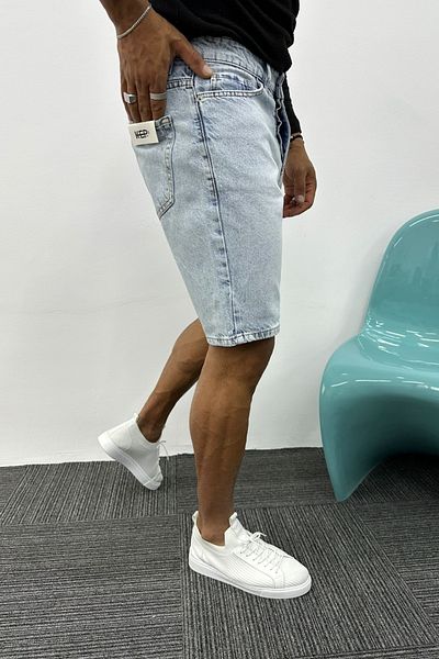 MADZEYMODA Ανδρικό τζιν σορτς Ice Blue