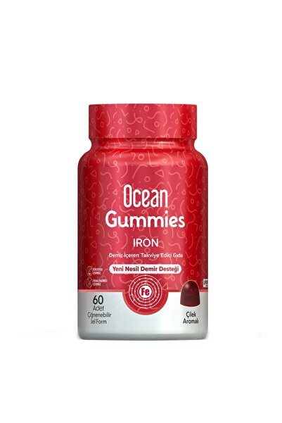 Ocean Gummies Iron Takviye Edici Gıda 60 Adet Çİğnenebilir Jel MFRYN-Diş Beya...