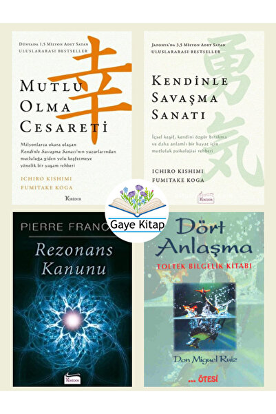 Koridor Yayıncılık Mutlu Olma Cesareti-Kendinle Savaşma Sanatı-Rezonans Kanunu-Dört Anlaşma 4'lü SET