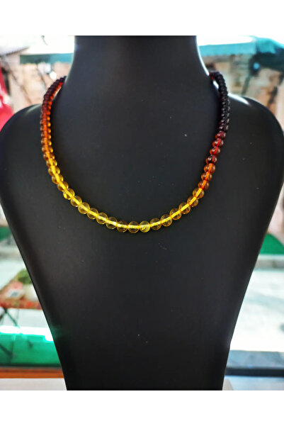 Renkli Takı By Kaan Tasarım Doğaltaş Kehribar Kolye