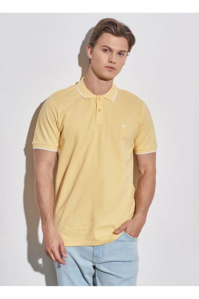 WRANGLER Beige Men's Polo T-Shirt W7D5K4Xx2Tuq Short Sleeve Polo T-Shirt