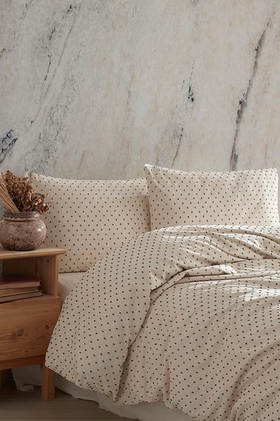 Macas Home Freya Khaki 100% βαμβάκι που πλένεται Vintage King Size Σετ κρεβατιού 240*220