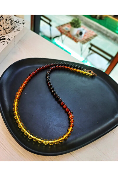 Renkli Takı By Kaan Tasarım Doğaltaş Kehribar Kolye