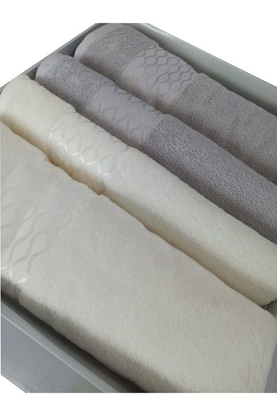 Özdilek Elissa Best Bath Set - Σετ Πετσέτες Κρεμ Γκρι