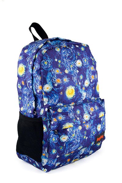 AlpCollection Rucsac de școală de zi cu zi cu model de noapte înstelată unisex Van Gogh