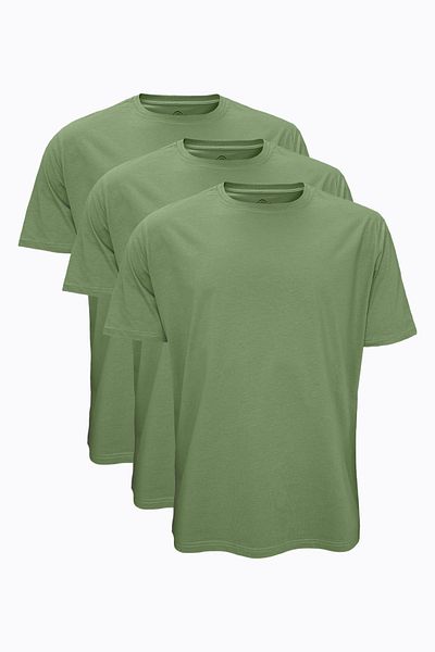 Malabadi Ανδρικό μπλουζάκι Khaki - Πακέτο 3, 100% βαμβάκι, Loose Fit 6040