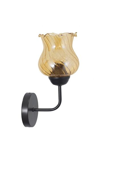 Lambadar Rustic Retro Modern Model Stylish Black Sconce Lettuce Glass