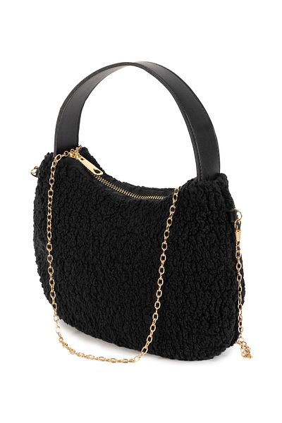 NOTHING Women's Fur Plush Handle Chain Strap Mini Hand Shoulder Baguette Bag