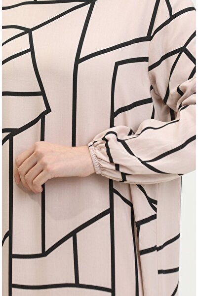 new ats Φόρεμα βισκόζης με σχέδιο - Φούστα μαζεμένη