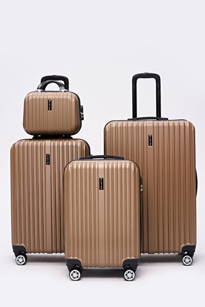 ELATAE 4'lü Valiz Seti Kırılmaz Valiz Büyük - Orta - Kabin Boy Ve Makyaj 1020