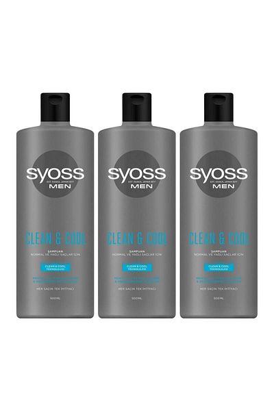 Syoss شامبو مين كلين كول 500 مل × 3 قطع