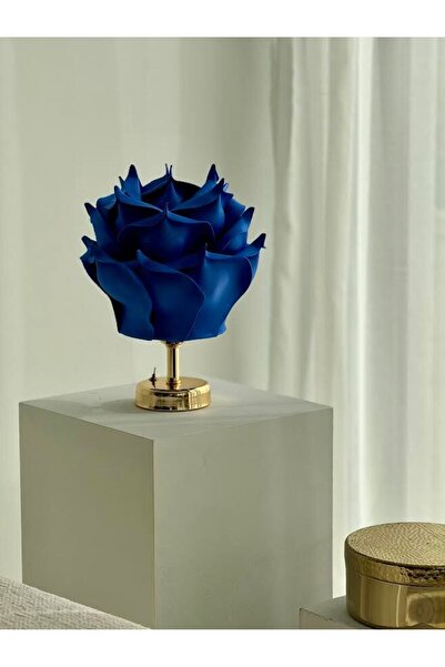 Maison Avf Saks Mavisi Eva Gül Tasarım Kablosuz Masa Lambası - Alt Parlak Gold