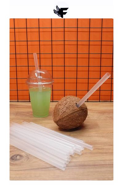 FİGANLAR Transparent Colored 1st Quality Bubble Tea - 50 Pieces Thick Straws, 21 Cm 11mm
