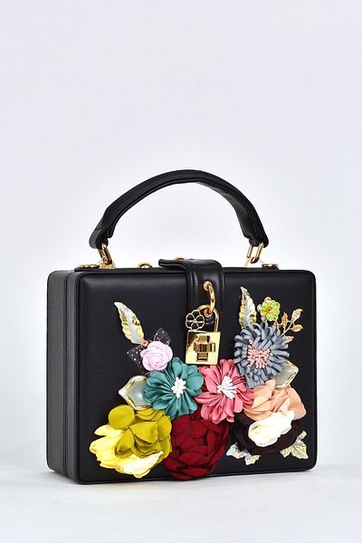 ELATAE Women's Shoulder Strap Floral Stoned Evening Dress Daily Handbag 17613