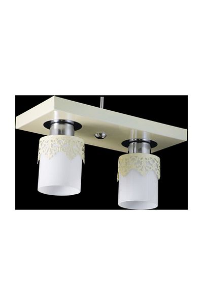 Lambadar Double Modern Sports Model Rectangular Tray Crowned Cream Chandelier