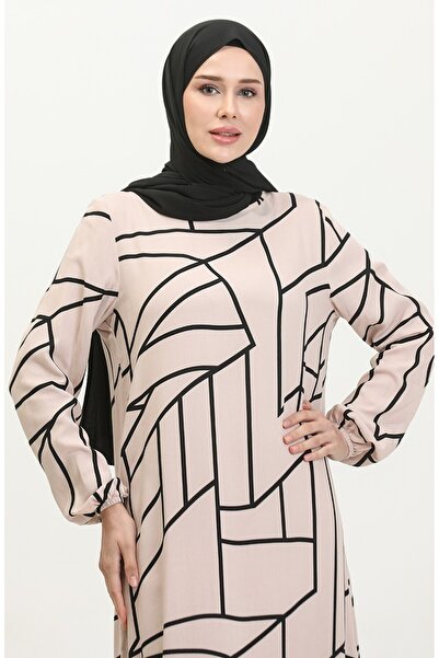 new ats Φόρεμα βισκόζης με σχέδιο - Φούστα μαζεμένη