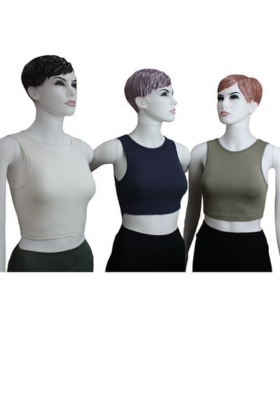 Tam12den Home Corded Cotton Knitted - Short Crop Tank Top 40 cm, Set of 3