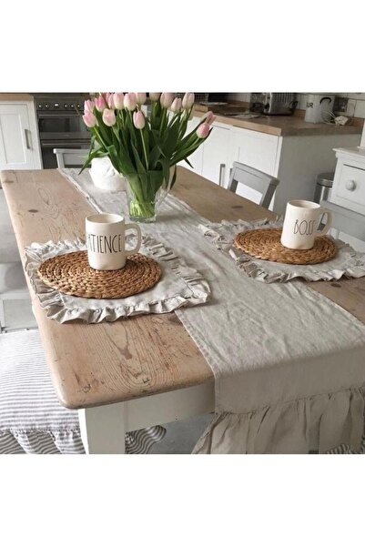 KETEN WİNTAGE KARE AMERİKAN SERVİS 6'LI (45*35)