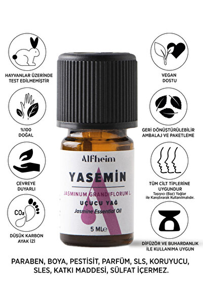 Alfheim Yasemin Uçucu Yağı/ Yasemin Yağı/ Aromaterapi/ Koku/ Uçucu Yağlar/ 5 Ml