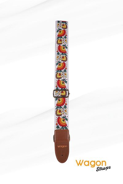Wagon Straps Vintage Series Guitar Strap - Flower Rainbow
