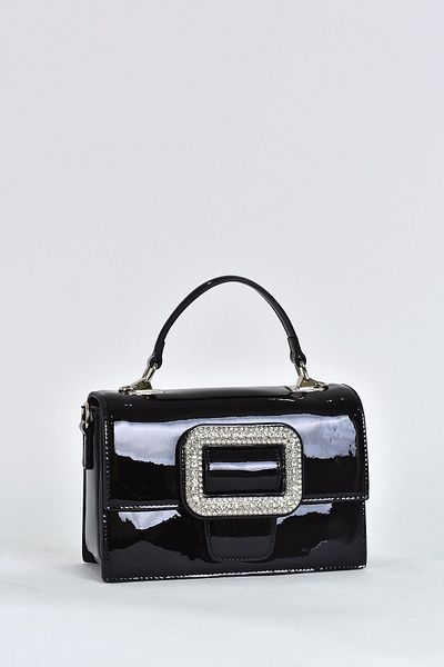 ELATAE Patent Leather Women's Evening Dress Daily Handbag with Shoulder Strap - 17339
