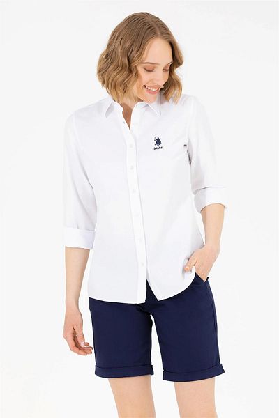U.S. Polo Assn. WOX23Y Cămașă slim cu mânecă lungă pentru femei
