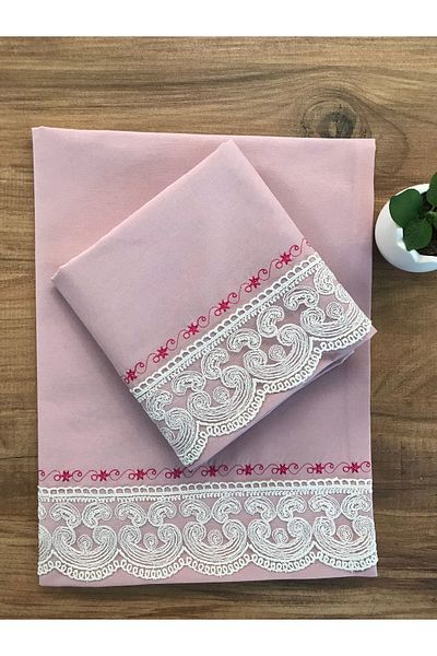 Çeyiz Bahçesi Jotem Double Pillow Case with Piccolo