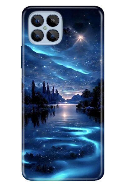 omix X600 Uyumlu Kılıf Resimli Desenli Silikon Gece Yarısı