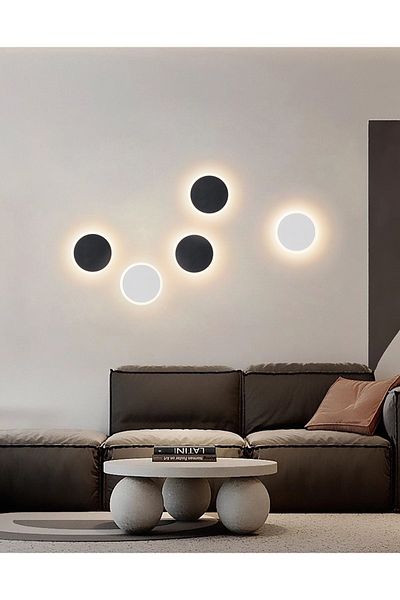 Ucuz Geldi Luna Hero Led Sconce - 6W 14cm, Decorative Light Touch, Color Changing Wall Lighting, Three Color Light