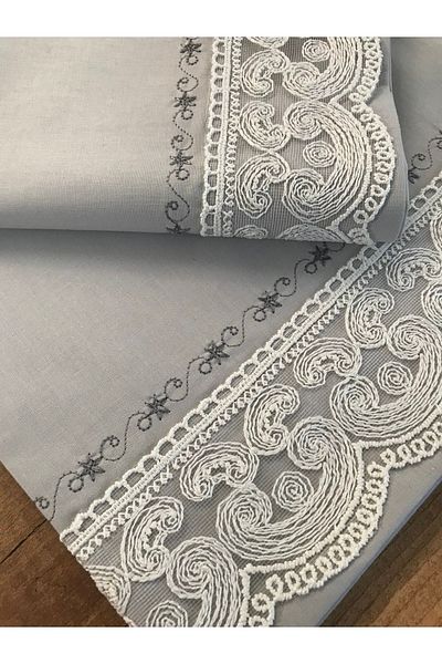 Çeyiz Bahçesi Jotem Picolu Double Pillow Case Gray