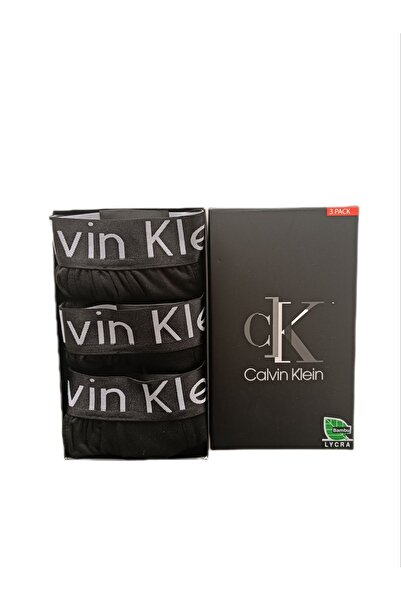 Turkuaz CALVIN KL3-PACK BAMBOO LUXURY MEN'S BOXER BLACK