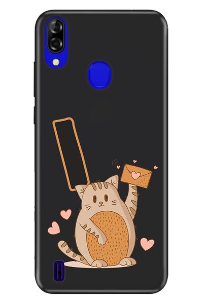 Reeder P13 Blue Kılıf Resimli Desenli Silikon Kedili I Harfi