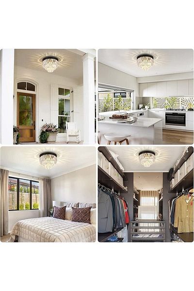 LİWORA Legendary Black Crystal Stone Modern Living Room Chandelier