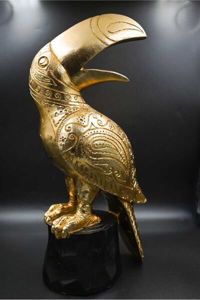 Özlem Demir Reiki Toucan Biblo (Tukan Kuşu) 14.5x9.5x30.5 cm Gold