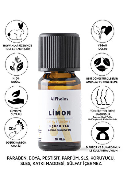 Alfheim Limon Uçucu Yağı/ Limon Yağı/ Aromaterapi/ Koku/ Uçucu Yağ/Uçucu Yağl...