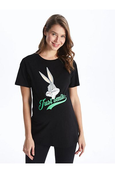 LC Waikiki Bugs Bunny Printed Short Sleeve Maternity T-Shirt