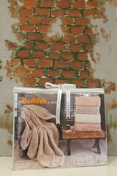 Özdilek Trendy Embos Blanket Double-Light Beige
