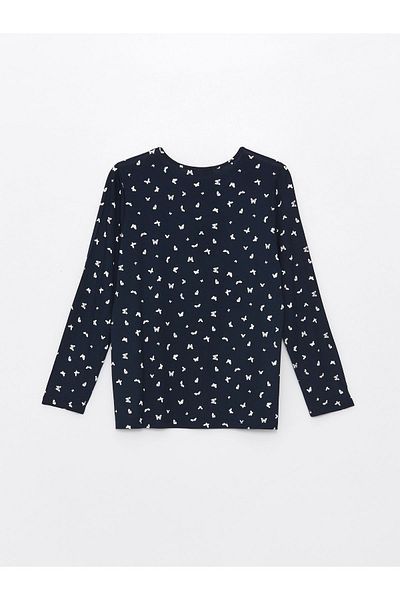 LC Waikiki Patterned Long Sleeve Crew Neck Women's T-Shirt