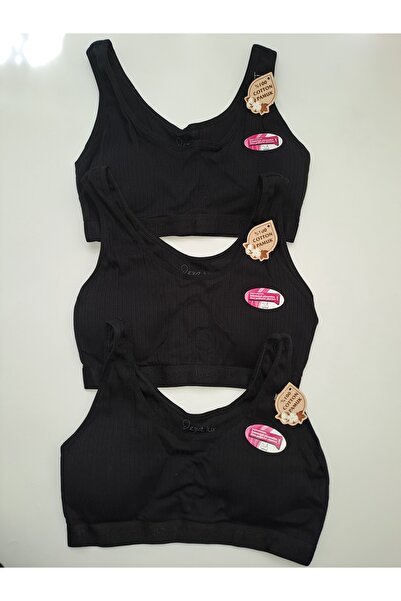 NARIYA Kadın Büyük Beden Sütyen 3'lü 3 Adet Pamuklu Penye Toparlayıcı İçi Ped...